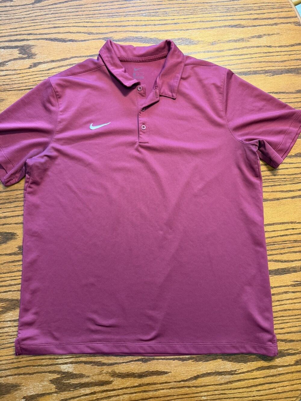 Mens Nike Dri-Fit Burgundy Golf Polo Size XLarge